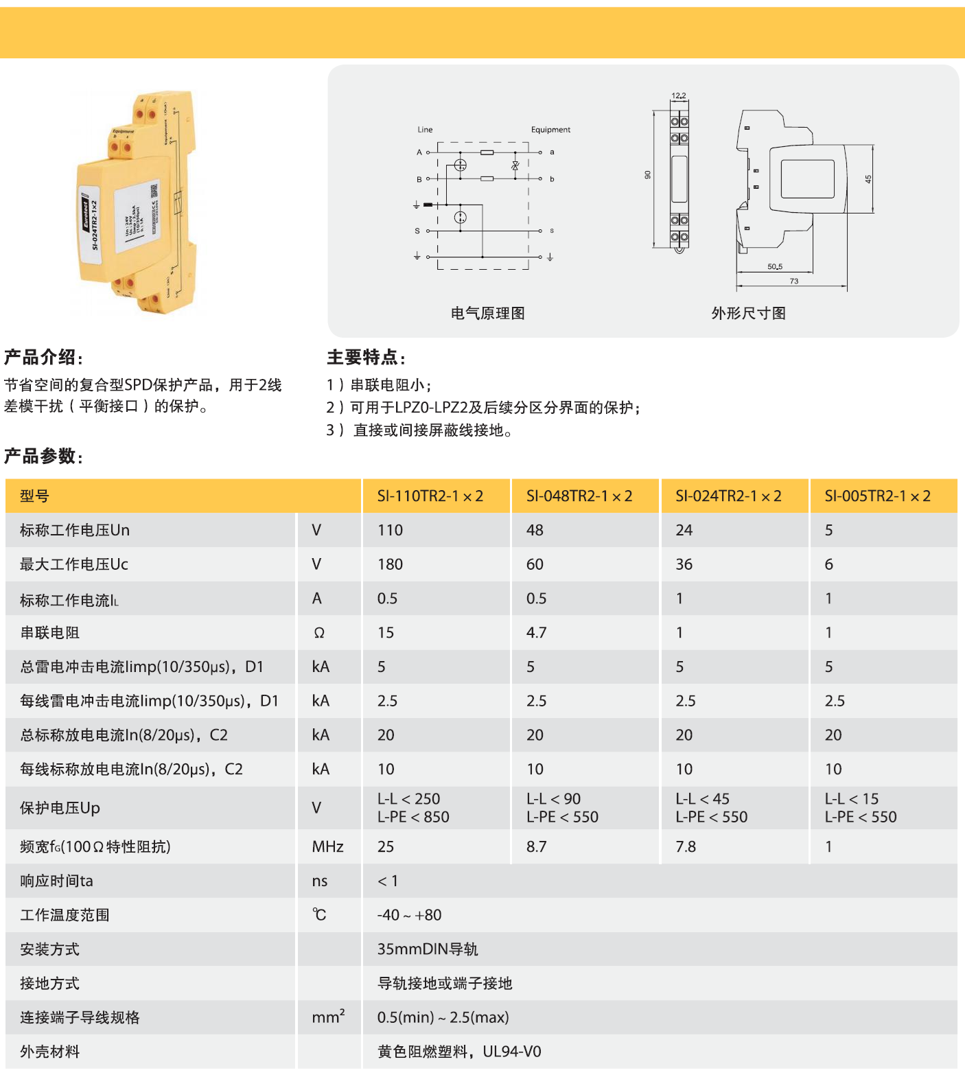 SI-024TR2-1x2歐申信號防雷器：高鐵樞紐的“安全衛士”